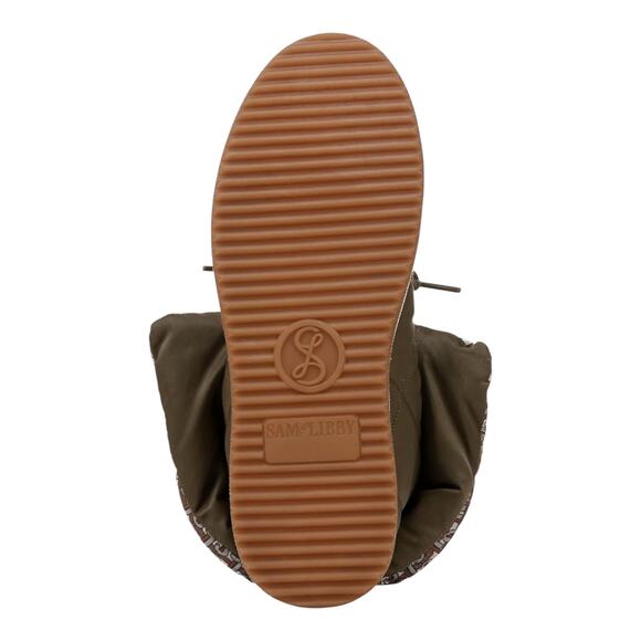 Sam & Libby Womens Cruz Fold Over Puffer Cold Weather Booties Olive Green Size 9 - Picture 6 of 6